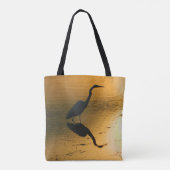 Egret Sunset Printed Tote Bag Tasche (Rückseite)