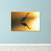 Egret Sunset Wrapped Canvas Print Leinwanddruck (Insitu (Holzboden))