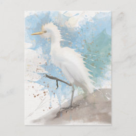 Egret Wasserfarbe Postkarte