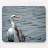 Egret (Weißheron), am Ufer stehend Mousepad (Vorne)