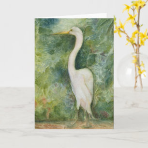 Egret white bird im Dschungel stehend stolze Karte