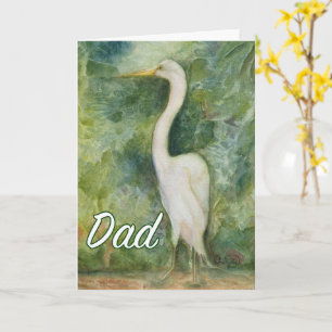 Egret white bird wilderness Vater Birthday Card Karte