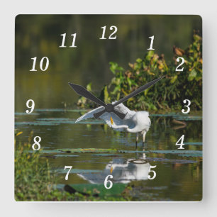 Egret Wing Exam Wall Clock Quadratische Wanduhr