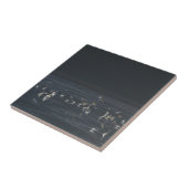 Egrets am Mitternachtsblau Fliese (Seite)