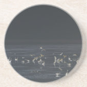 Egrets am Mitternachtsblau Getränkeuntersetzer (Vorne)