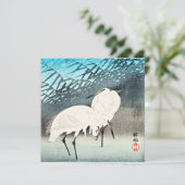 Egrets and Reeds, schöne Kunst von Ohara Koson Karte (Stehend Vorderseite)