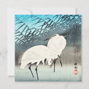 Egrets and Reeds, schöne Kunst von Ohara Koson Karte