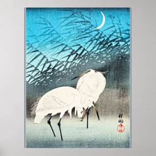 Egrets and Reeds, schöne Kunst von Ohara Koson Poster