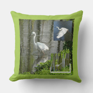 Egrets Foto Collage Throw Pillow Kissen