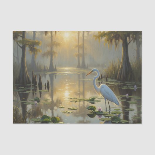 Egrets in Everglades National Park Morning Seidenpapier (Vorderseite)