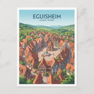 Eguisheim Altes Dorf Frankreich Reise Geschenk Postkarte