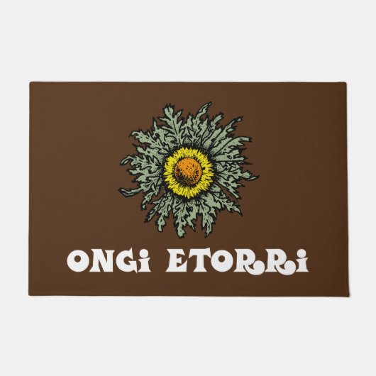 Eguzkilore, Flor Del Sol, Sun-Blume, Ongi Etorri Fußmatte (Vorderseite)