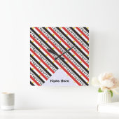 Egypt and Egyptian Flag Tiled with Your Name Quadratische Wanduhr (Zuhause)