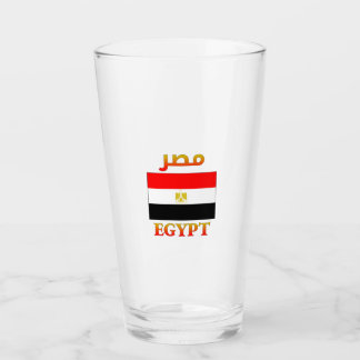 Egypt Flag مصر Arabic & English WordArt Glas