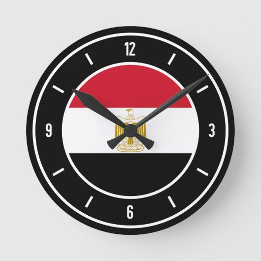 Egypt Flag Elegant Runde Wanduhr (Vorderseite)