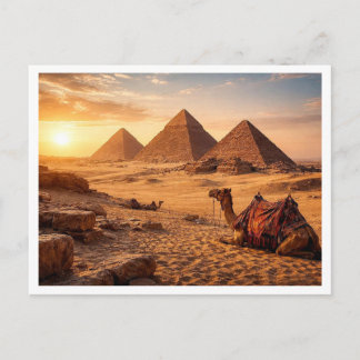 Egypt. Giza Pyramid Complex. Postcard Postkarte
