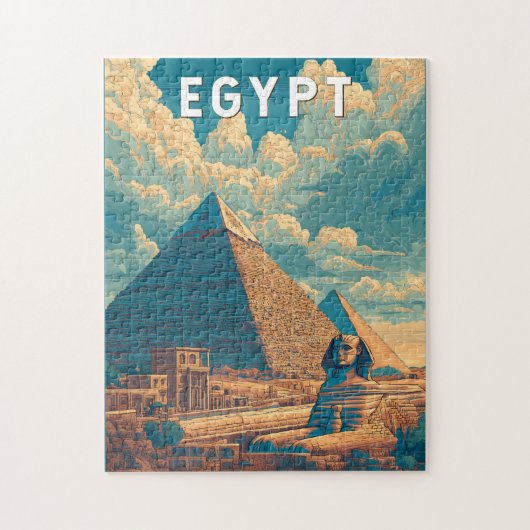 Egypt Illustration Travel Art Vintage Puzzle (Vertikal)