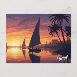 Egypt Nile Felucca Postkarte