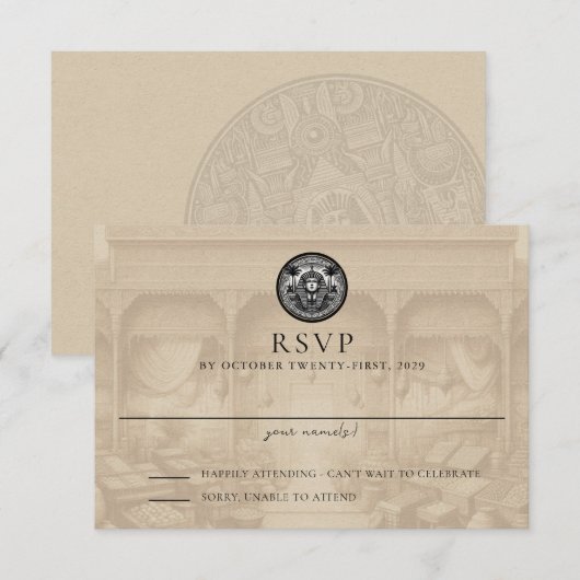 Egypt Passport Wedding Response Card RSVP Karte (Vorne/Hinten)