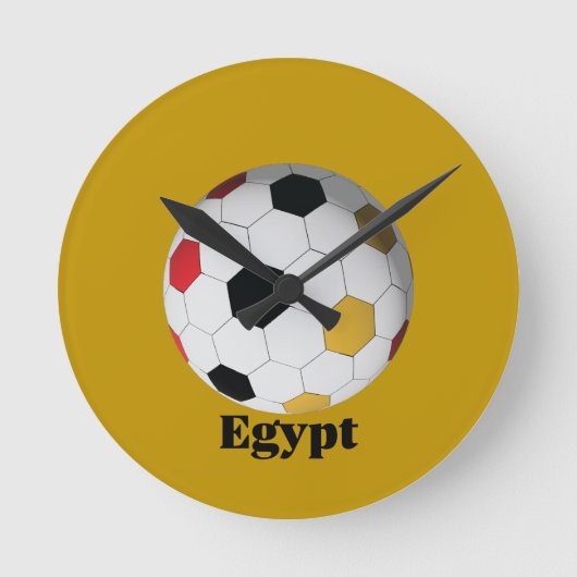 Egypt Soccer Runde Wanduhr (Vorderseite)