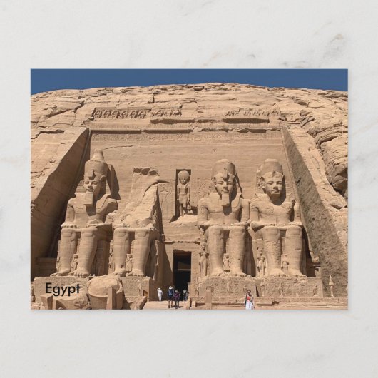 Egypt, The Great Temple of Ramses II, Abu Simbel Postkarte (Vorderseite)