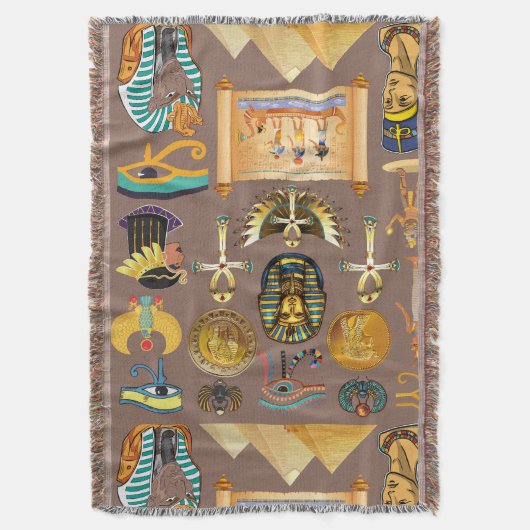 Egyptian Ancient Hieroglyphic Pattern Symbol Decke (Vorderseite Vertikal)