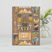 Egyptian Ancient Hieroglyphic Pattern Symbol Feiertagskarte (Stehend Vorderseite)