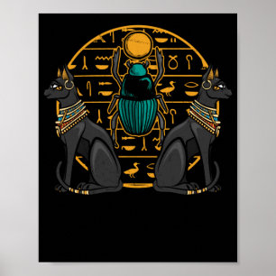 Egyptian Bastet Cat Scarab Egypt History Poster