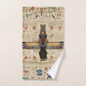 Egyptian Cat - Bastet on papyrus Badhandtuch Set