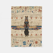 Egyptian Cat - Bastet on papyrus Fleecedecke (Vorderseite)