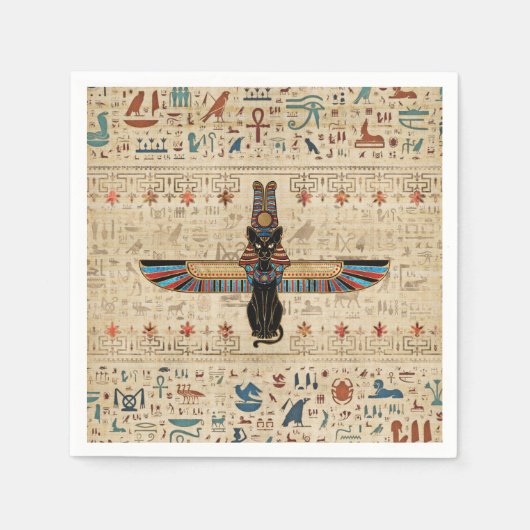 Egyptian Cat - Bastet on papyrus Serviette (Vorderseite)