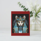 Egyptian cat pharaoh postkarte (Stehend Vorderseite)