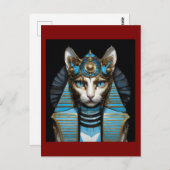 Egyptian cat pharaoh postkarte (Vorne/Hinten)