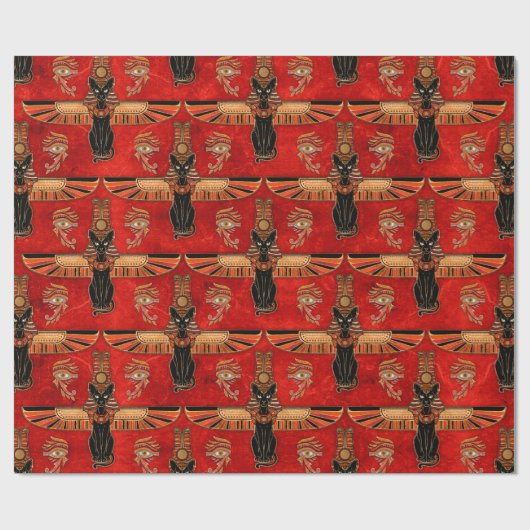 Egyptian Cats and Eye of Horus pattern Geschenkpapier (Flach)