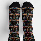 Egyptian Cats and Eye of Horus pattern Socken (Oben)