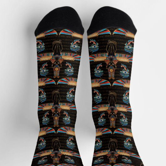Egyptian Cats and Eye of Horus pattern Socken (Oben)