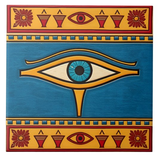 Egyptian Eye of Horus, Eye of Ra Egypt Deity Fliese (Vorderseite)