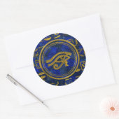 Egyptian Eye of Horus - Wadjet Lapis Lazuli Runder Aufkleber (Umschlag)