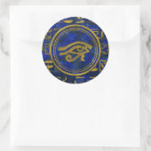 Egyptian Eye of Horus - Wadjet Lapis Lazuli Runder Aufkleber (Tasche)