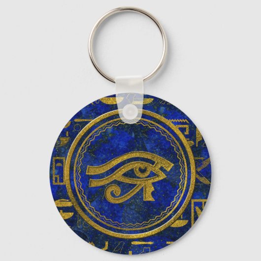 Egyptian Eye of Horus - Wadjet Lapis Lazuli Schlüsselanhänger (Vorderseite)