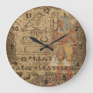 Egyptian Hieroglyphic Große Wanduhr