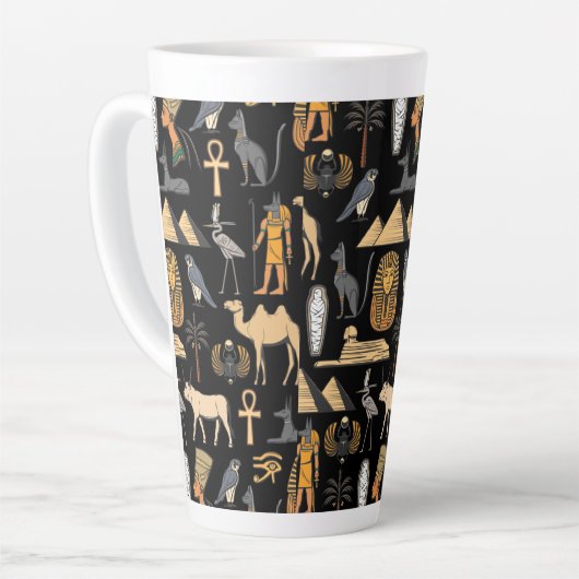  Egyptian Hieroglyphic Symbol Pattern Background   Milchtasse (Linke Ecke)