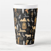 Egyptian Hieroglyphic Symbol Pattern Background Milchtasse (Vorderseite)
