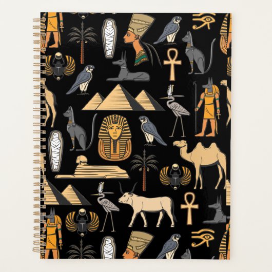 Egyptian Hieroglyphic Symbol Pattern Background Planer (Vorderseite)