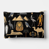 Egyptian Hieroglyphic Symbol Pattern Background Zubehörtasche (Rückseite)