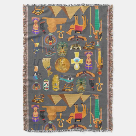 Egyptian Hieroglyphic Symbol Pattern pharaoh Decke (Vorderseite Vertikal)