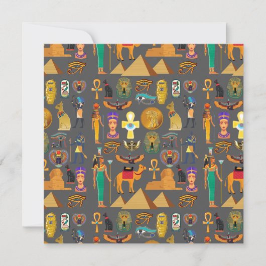 Egyptian Hieroglyphic Symbol Pattern pharaoh      Einladung (Vorderseite)