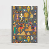 Egyptian Hieroglyphic Symbol Pattern pharaoh      Karte (Rückseite)