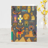 Egyptian Hieroglyphic Symbol Pattern pharaoh      Karte (Gelbe Blume)