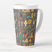 Egyptian Hieroglyphic Symbol Pattern pharaoh Milchtasse (Rechte Ecke)